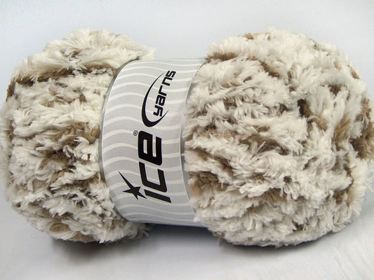 Lot of 4 x 100gr Skeins Ice Yarns PANDA DUO (100% MicroFiber) Yarn Ecru Mink