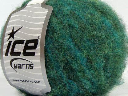 Lot of 8 Skeins Ice Yarns JAGUAR ALPACA (16% Alpaca 24% Wool) Yarn Green Shades Turquoise
