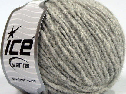 Lot of 8 Skeins Ice Yarns ETNO ALPACA (25% Alpaca 50% Merino Wool) Yarn Light Grey
