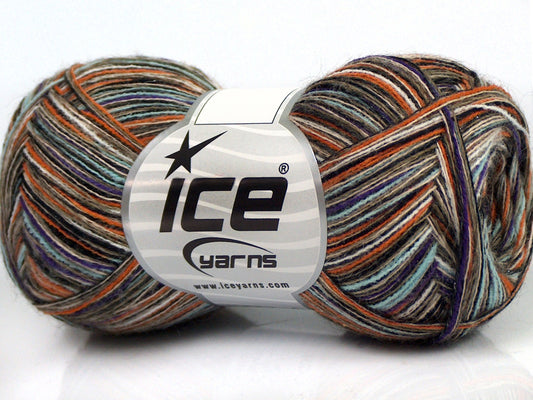 Lot of 8 Skeins Ice Yarns SALE LUXURY-PREMIUM (15% Alpaca 50% Wool) Yarn Blue Orange Black Purple Camel