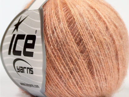 Lot of 10 Skeins Ice Yarns FLUFFY SUPERFINE (20% Wool) Yarn Orange Shades