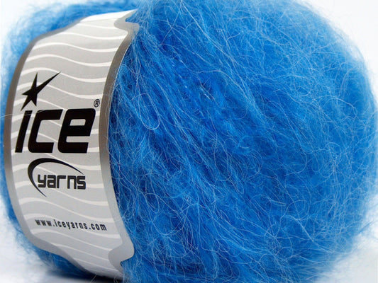 Lot of 8 Skeins Ice Yarns SALE LUXURY-PREMIUM (50% Mohair) Yarn Saxe Blue