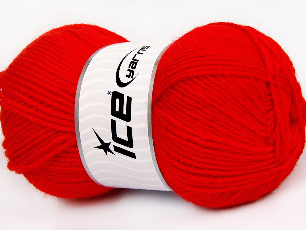 Lot of 4 x 100gr Skeins Ice Yarns SALE WINTER (50% Wool) Hand Knitting Yarn Red