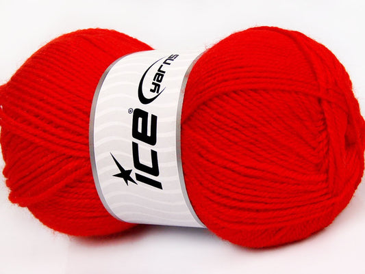 Lot of 4 x 100gr Skeins Ice Yarns SALE WINTER (50% Wool) Hand Knitting Yarn Red