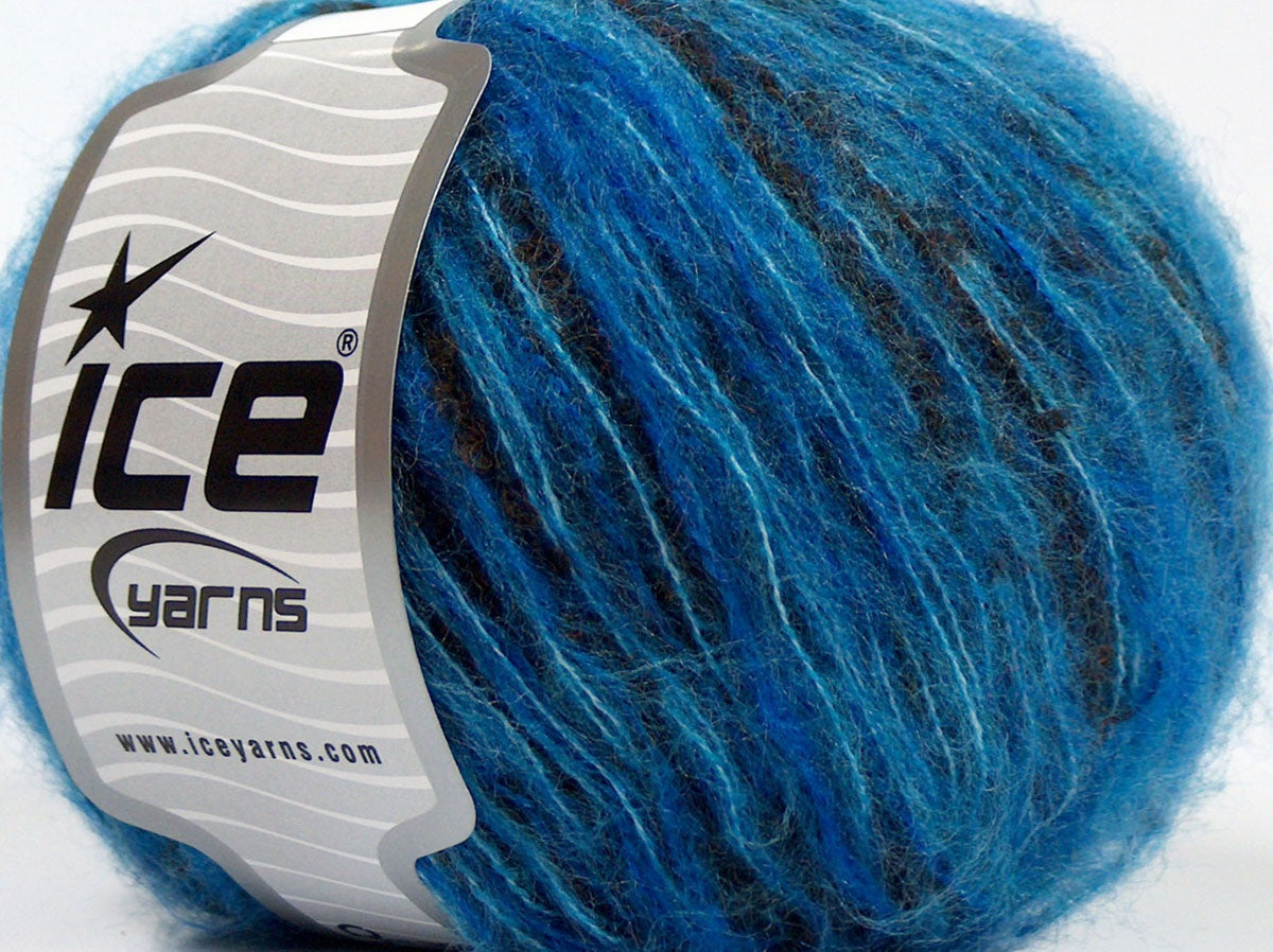 Lot of 8 Skeins Ice Yarns SALE LUXURY-PREMIUM (10% Alpaca 22% Wool) Yarn Blue Shades Dark Brown
