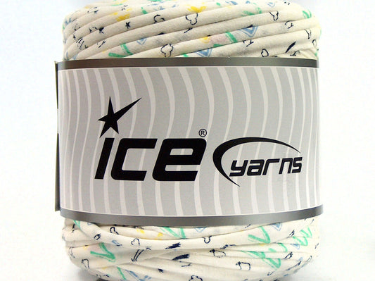 600 gr ICE YARNS UPCYCLED FABRIC 600 (95% Cotton 5% Elastan) Yarn Cream