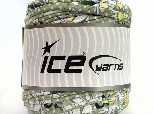 600 gr ICE YARNS UPCYCLED FABRIC 600 (95% Cotton 5% Elastan) Yarn Green