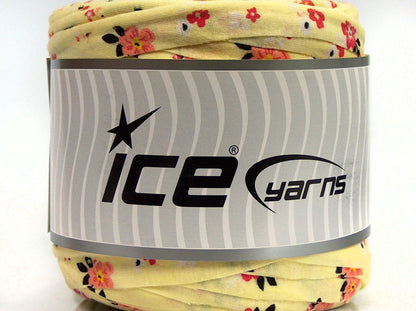 600 gr ICE YARNS UPCYCLED FABRIC 600 (95% Cotton 5% Elastan) Yarn Yellow
