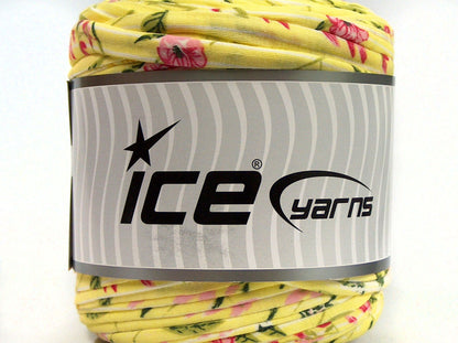 600 gr ICE YARNS UPCYCLED FABRIC 600 (95% Cotton 5% Elastan) Yarn Yellow