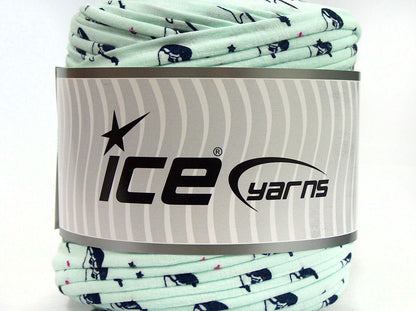 600 gr ICE YARNS UPCYCLED FABRIC 600 (95% Cotton 5% Elastan) Yarn Mint Green