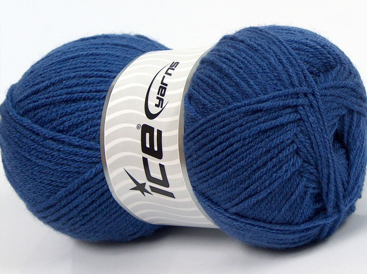 Lot of 4 x 100gr Skeins Ice Yarns CLASSIC DK Hand Knitting Yarn Jeans Blue