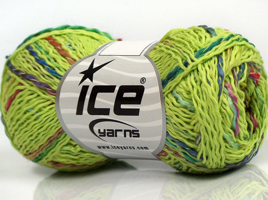 Lot of 8 Skeins Ice Yarns SALE SUMMER (80% Cotton) Yarn Pistachio Green Rainbow