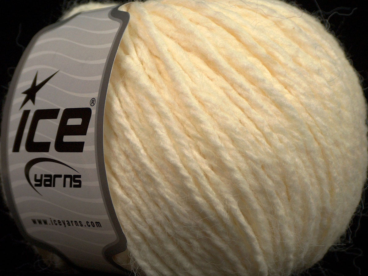 Lot of 8 Skeins Ice Yarns SALE WINTER (10% Wool) Hand Knitting Yarn Cream