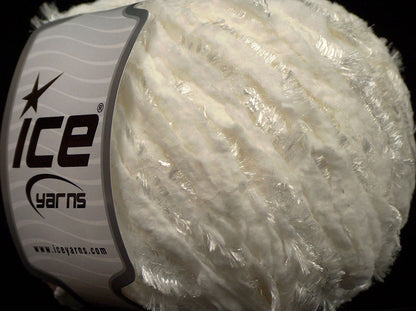 Lot of 8 Skeins Ice Yarns SALE EYELASH Hand Knitting Yarn White