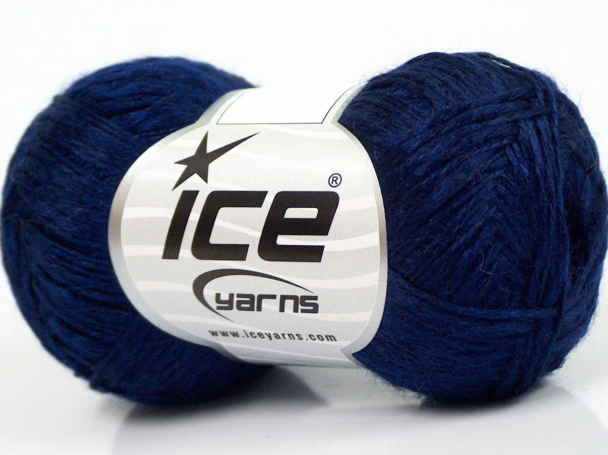Lot of 8 Skeins Ice Yarns FLAMME ACRYL FINE Hand Knitting Yarn Dark Navy