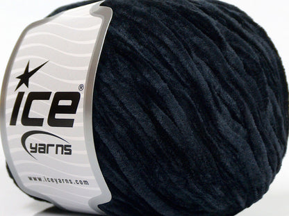 Lot of 8 Skeins Ice Yarns CHENILLE LIGHT (100% MicroFiber) Yarn Anthracite Black