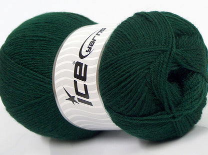 Lot of 4 x 100gr Skeins Ice Yarns MERINO GOLD (60% Merino Wool) Yarn Dark Green