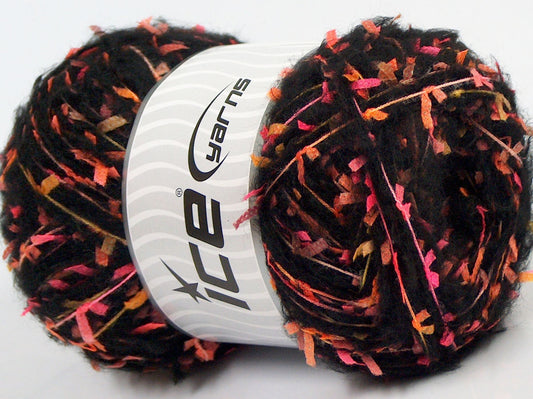 Lot of 4 x 100gr Skeins Ice Yarns SALE WINTER (20% Wool) Yarn Black Grey Orange Pink Yellow