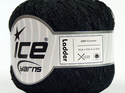 Lot of 6 Skeins Ice Yarns Trellis LADDER Hand Knitting Yarn Black