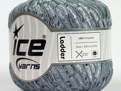 Lot of 6 Skeins Ice Yarns Trellis LADDER Hand Knitting Yarn Light Grey