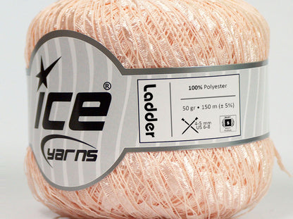 Lot of 6 Skeins Ice Yarns Trellis LADDER Hand Knitting Yarn Light Salmon