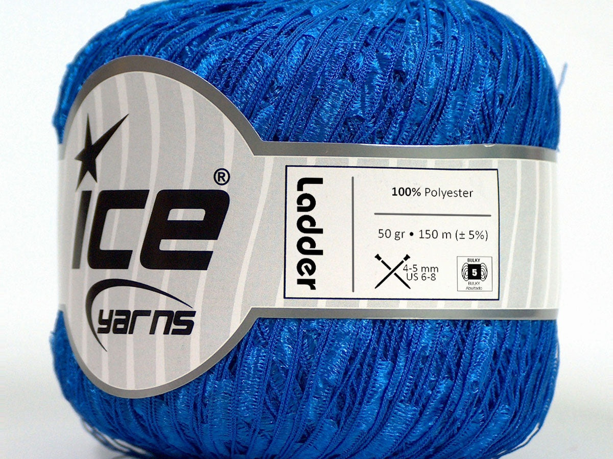 Lot of 6 Skeins Ice Yarns Trellis LADDER Hand Knitting Yarn Saxe Blue