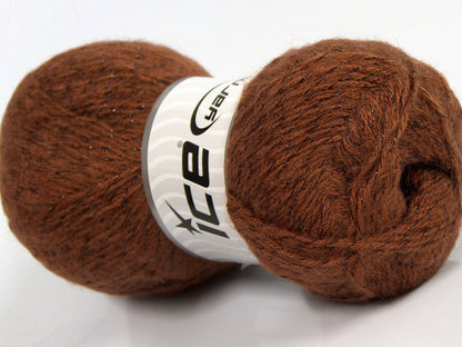 Lot of 4 x 100gr Skeins Ice Yarns ELITE SHAWL GLITZ (10% Mohair 10% Wool) Yarn Light Brown