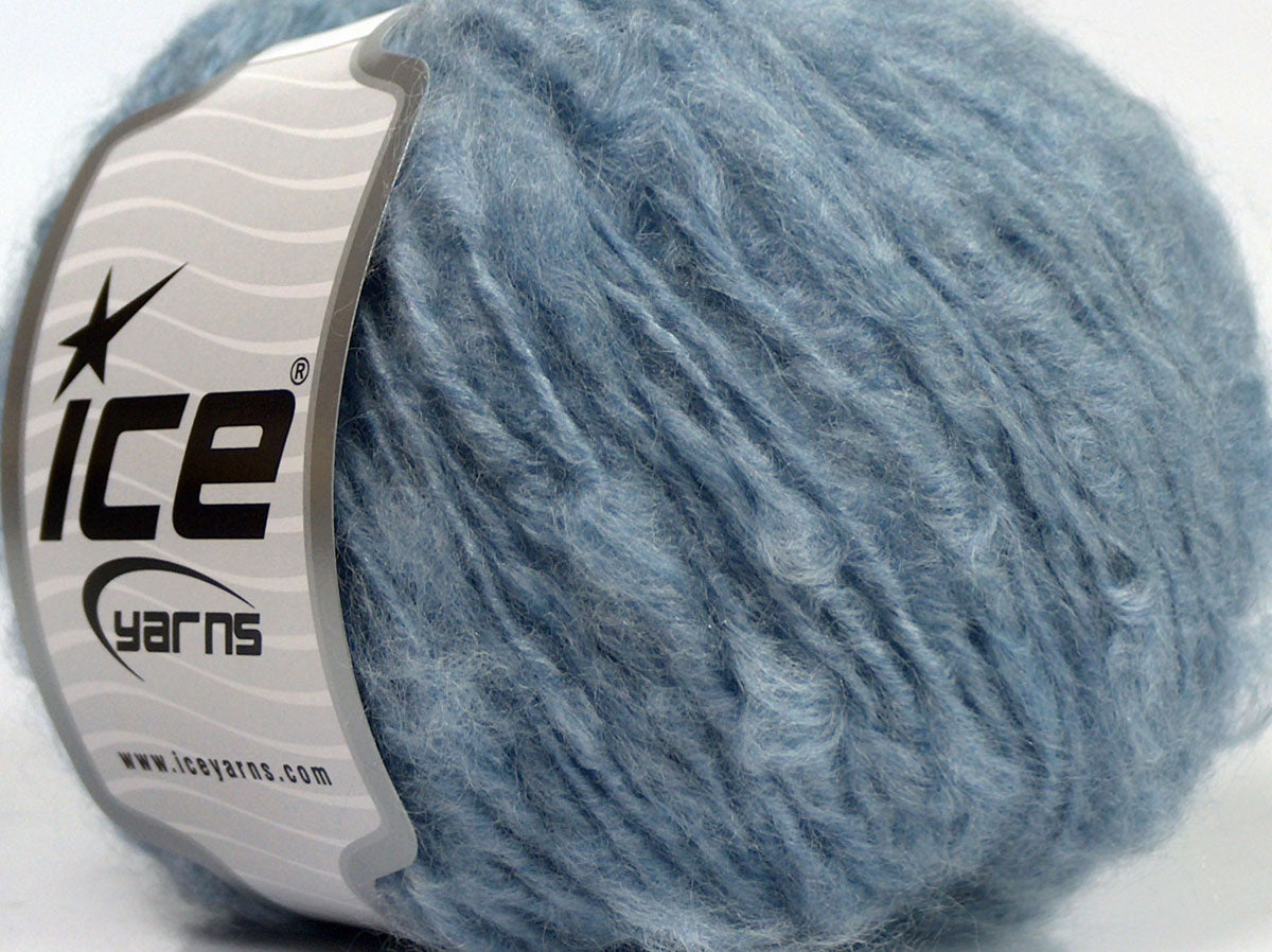 Lot of 8 Skeins Ice Yarns SALE WINTER (20% Mohair 25% Wool) Yarn Light Blue