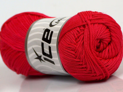 Lot of 4 x 100gr Skeins Ice Yarns MACRAME CORD Hand Knitting Yarn Red
