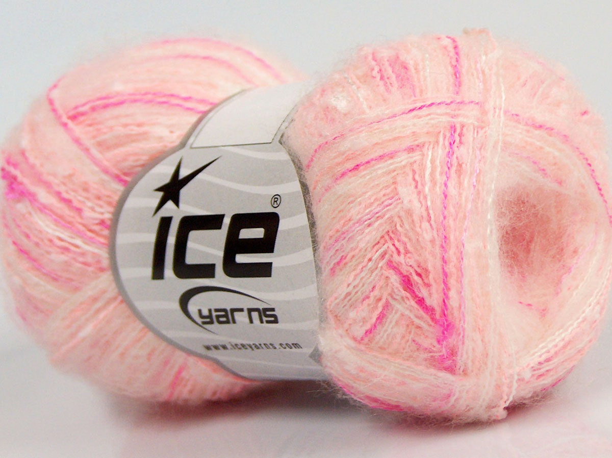 Lot of 8 Skeins Ice Yarns SALE WINTER (25% Wool 1% Elastan) Yarn Pink Shades White