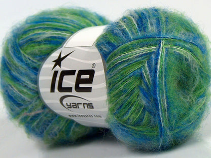 Lot of 8 Skeins Ice Yarns SALE WINTER (16% Wool 1% Elastan) Yarn Blue Green White