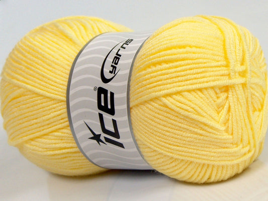Lot of 4 x 100gr Skeins Ice Yarns BABY BIO Hand Knitting Yarn Light Yellow