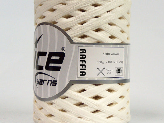Lot of 2 x 100gr Skeins Ice Yarns RAFFIA (100% Viscose) Yarn White