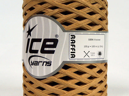 Lot of 2 x 100gr Skeins Ice Yarns RAFFIA (100% Viscose) Yarn Dark Cream