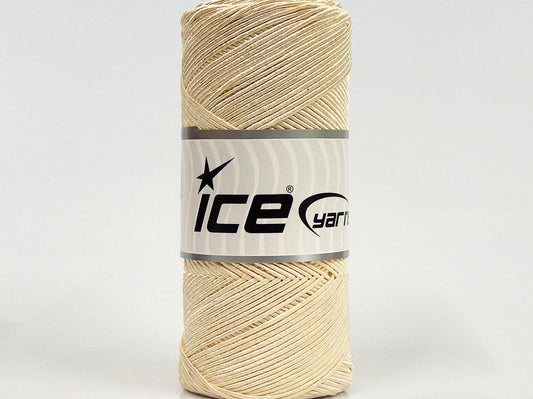 Lot of 2 x 200gr Skeins Ice Yarns SHINY COTTON (30% Cotton) Yarn Cream