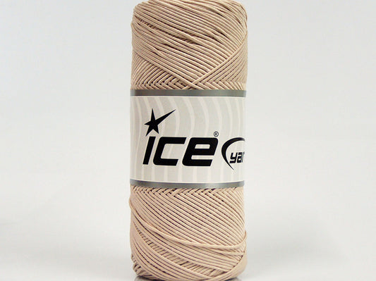Lot of 2 x 200gr Skeins Ice Yarns SHINY COTTON (30% Cotton) Yarn Beige