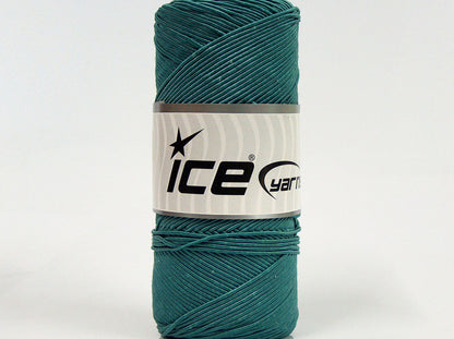 Lot of 2 x 200gr Skeins Ice Yarns SHINY COTTON (30% Cotton) Yarn Light Emerald Green