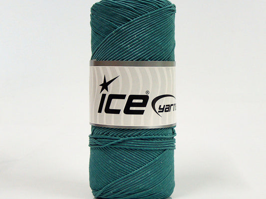 Lot of 2 x 200gr Skeins Ice Yarns SHINY COTTON (30% Cotton) Yarn Light Emerald Green
