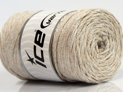 250 gr ICE YARNS MACRAME COTTON COLOR (100% Cotton) Yarn Beige Light Camel