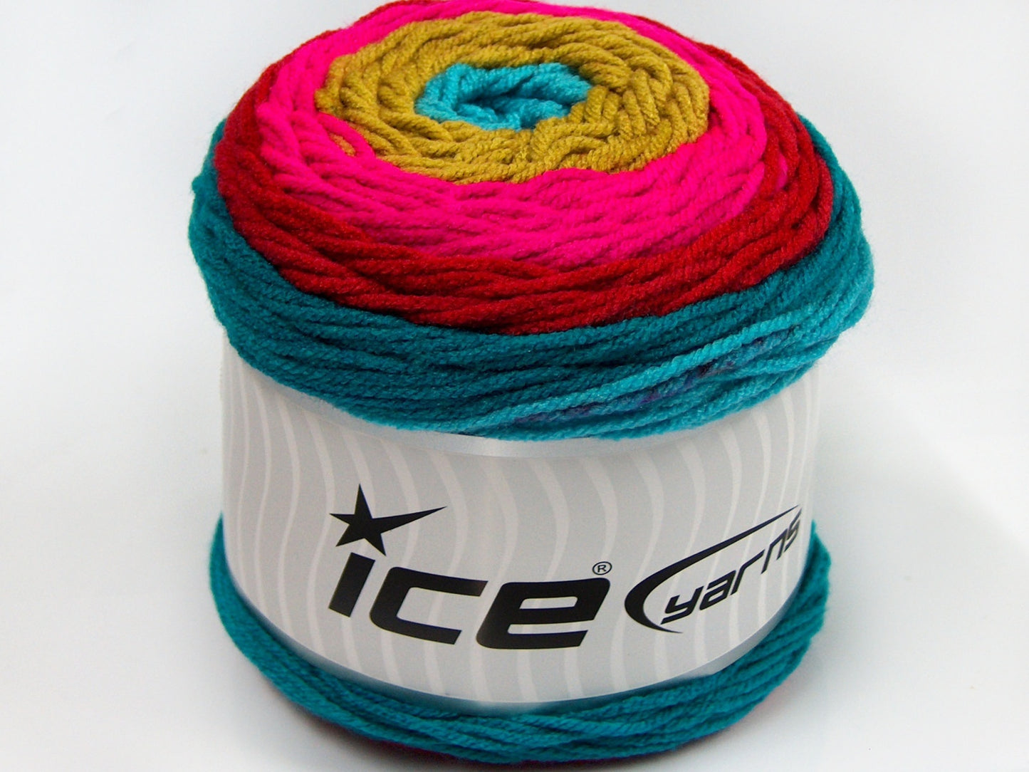 Lot of 2 x 200gr Skeins Ice Yarns CAKES COLOR Yarn Olive Green Red Pink Turquoise Shades