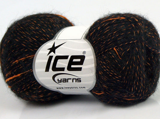 Lot of 8 Skeins Ice Yarns SALE LUXURY-PREMIUM (20% Baby Alpaca 20% Merino Wool) Yarn Black Gold