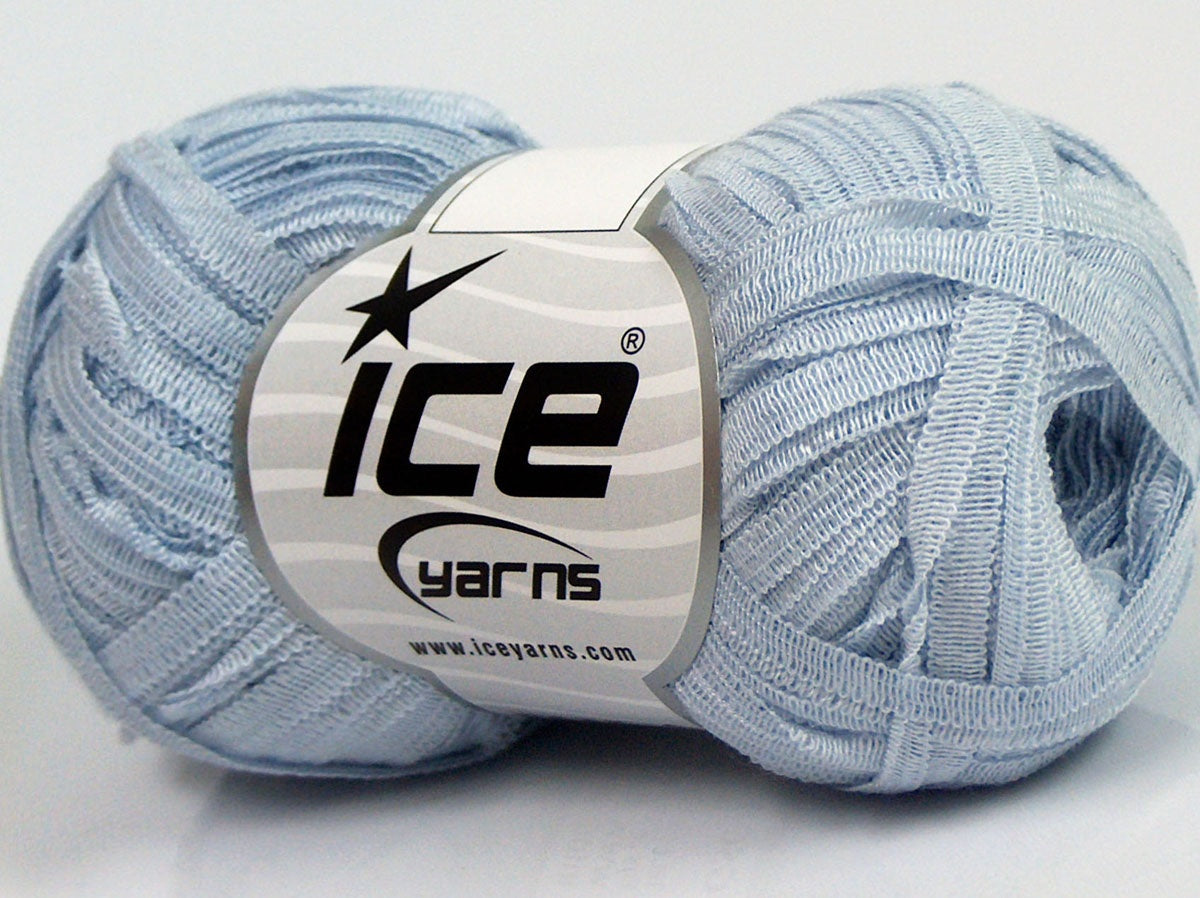 Lot of 8 Skeins Ice Yarns SALE RIBBON Hand Knitting Yarn Light Blue