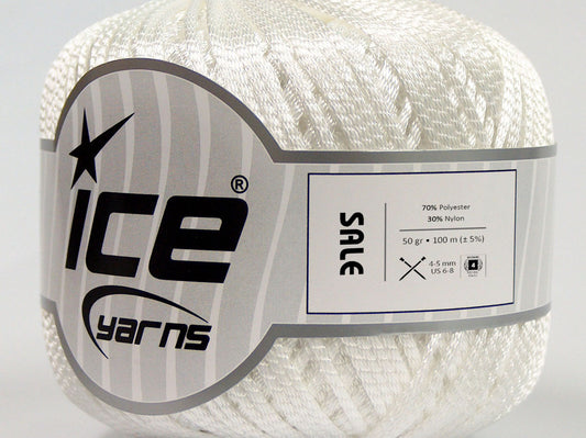 Lot of 6 Skeins Ice Yarns SALE SUMMER Hand Knitting Yarn White