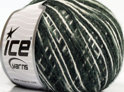 Lot of 8 Skeins Ice Yarns SALE SELF-STRIPING (30% Wool) Yarn Black Grey White