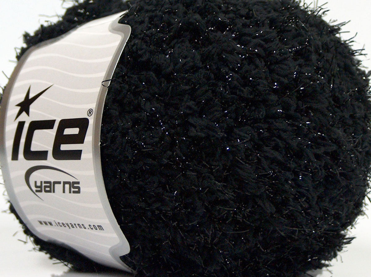 Lot of 8 Skeins Ice Yarns SALE EYELASH (88% Micro Fiber) Yarn Black