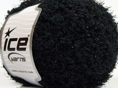 Lot of 8 Skeins Ice Yarns SALE EYELASH (88% Micro Fiber) Yarn Black
