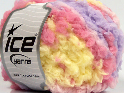 Lot of 8 Skeins Ice Yarns SALE EYELASH Yarn Lilac Salmon Pink Yellow