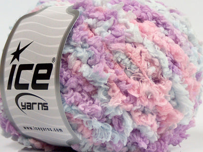 Lot of 8 Skeins Ice Yarns SALE EYELASH Yarn Baby Pink Baby Blue Light Lilac