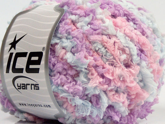 Lot of 8 Skeins Ice Yarns SALE EYELASH Yarn Baby Pink Baby Blue Light Lilac
