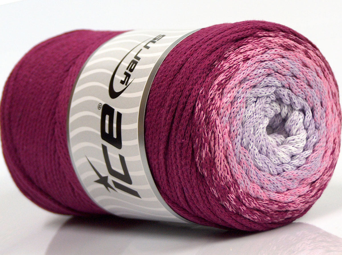 250 gr ICE YARNS MACRAME COTTON MAGIC (100% Cotton) Yarn Fuchsia Light Pink Lilac White